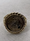 VINTAGE Solid 10K Yellow Gold 5 DOLLAR LIBERTY COIN COPY HANDMADE Ring 2.5gr.