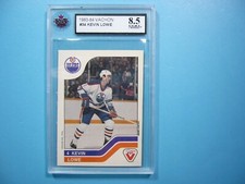 1983/84 1984/85 VACHON NHL HOCKEY CARD #34 KEVIN LOWE KSA 8.5 NM/MINT+ SHARP+