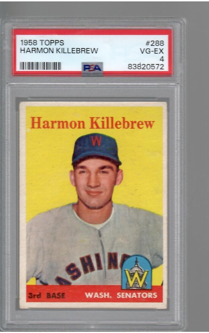 1958 TOPPS # 288 HARMON KILLEBREW PSA 4