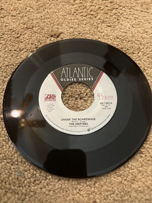 THE DRIFTERS UNDER THE BOARDWALK/ RUBY BABY 45 RPM RECORD JUKE BOX STRIP NM