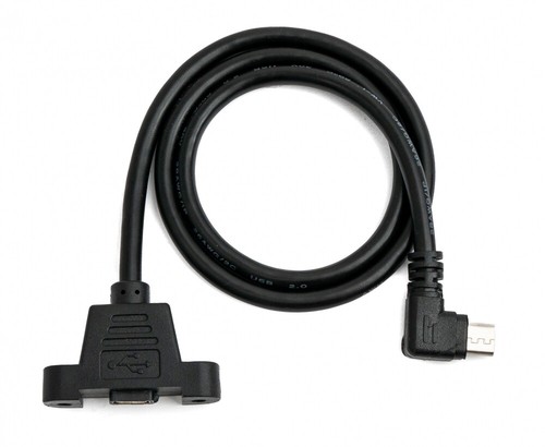 USB 2.0 Cable 30 cm Micro B Female Male Adapter Screw Angle Panel Mount - 第 4/4 張圖片