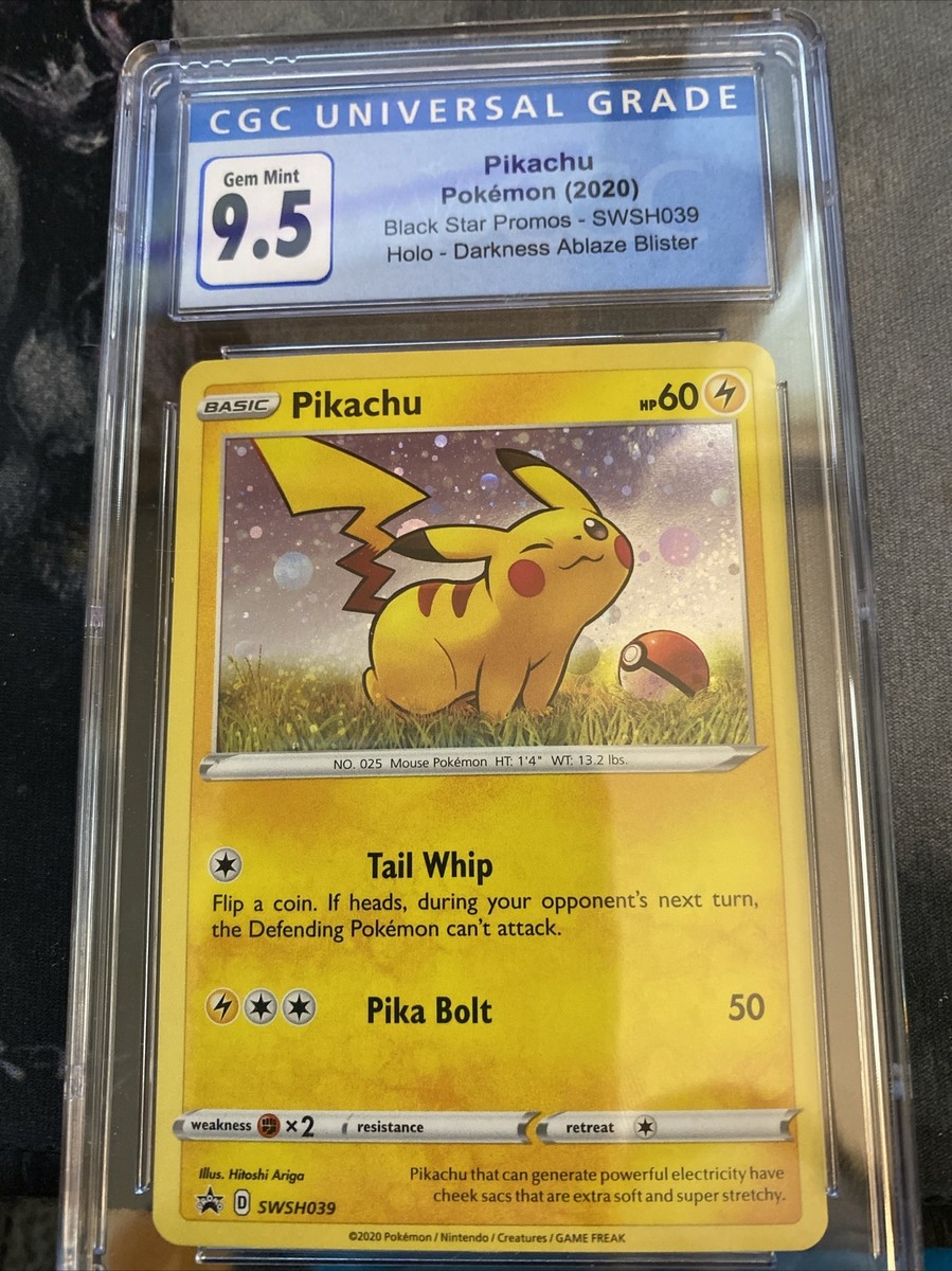 Gem Mint 9.5 Pokémon TCG Pikachu Sword & Shield SWSH039 Holo Promo