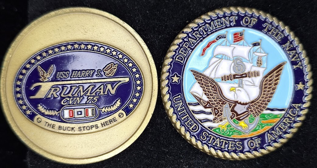 CVN-75 USS HARRY S TRUMAN - The Buck Stops Here - Navy Challenge Coin