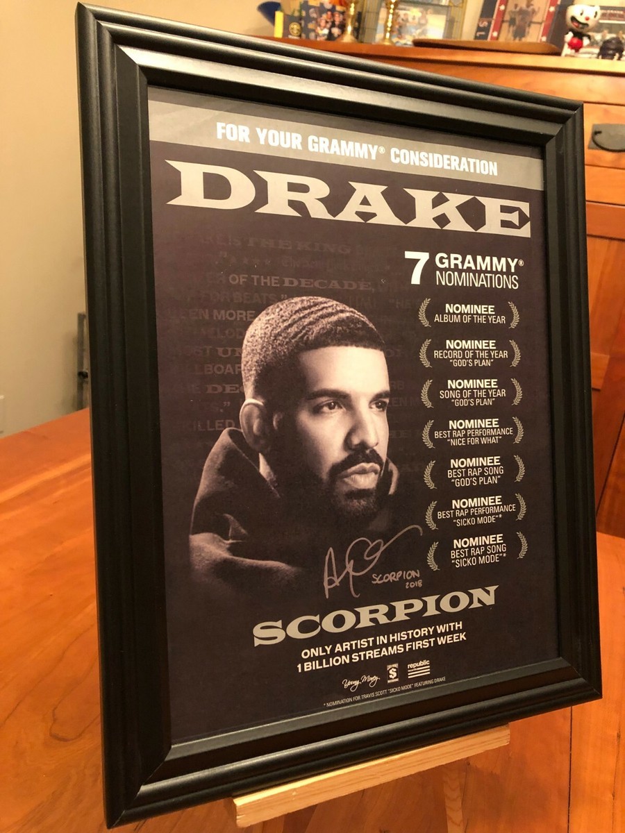 BIG 10x13 FRAMED ORIGINAL DRAKE 