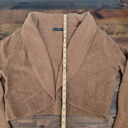 Peruvian Connection Talia Bolero Shrug Camel Brown Cardigan Womens Large Alpaca - Picture 9 of 13