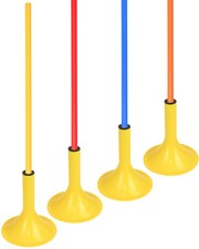 4 x Standfuß Slalomset mit Stange 100 cm ø 25 cm Agility Slalom