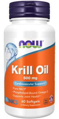 NOW Neptune KRILL OIL 500mg 60 Soft Gels ~~