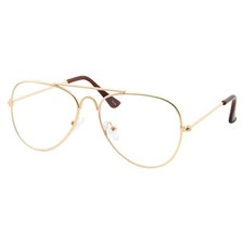 Fake Kids Gold Aviator Glasses Non Prescriptio Clear Lens Children Age 3-10 