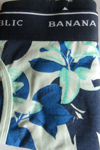 MENS SIZE XL BANANA REPUBLIC BLUE MULTI FLORAL ORGANIC COTTON BOXER BRIEFS NWT - Picture 2 of 2