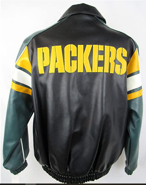 Green Bay Packers Men's Size Large Faux Leather Jacket B1 525 | eBay