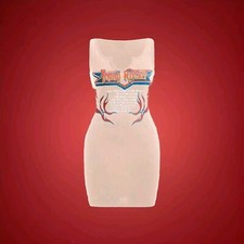 Womens Size 12-14 UK Blush Young Rocker Bodycon Tank T-Shirt Dress New L Alt