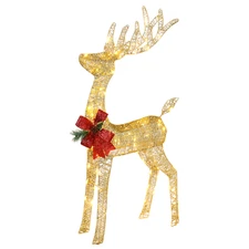 LEADZM Lighted Christmas Reindeer Outdoor Decorations, Weather Proof 4ft