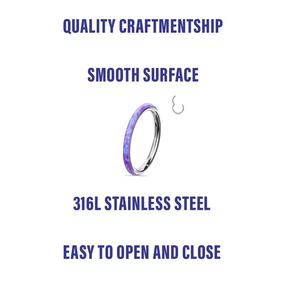 1 16 GA 5/16 紫色蛋白石轨道边缘 Earrin Septum 耳铰螺旋 Tragus C303 — 第 4/4 张图片