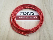 5 feet Vintage Braided Cloth Covered Primary Wire 16 GA gauge Red w/ Yellow
