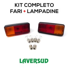 Coppia Faro Fanale Posteriore Trattore Carrello Rimorchio + Lampadine *20179/2*