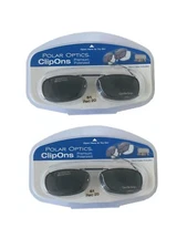 2 Polar Optics 51 Rec 20 Black Full-Frame Clip Ons Sunglasses NEW!!