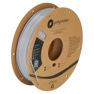 PolyMax PC 1,75mm | 750g, Polymaker 3D Drucker Filament, Tough PC, Farbe Grau