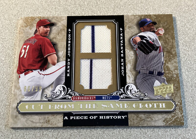 2008 Upper Deck Cut From the Same Cloth #CSC-JS Randy Johnson Johan Santana /99