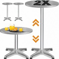 Stehtisch Bistrotisch Partytisch 2X HöHenverstellbar Biertisch Rund Gartentisch