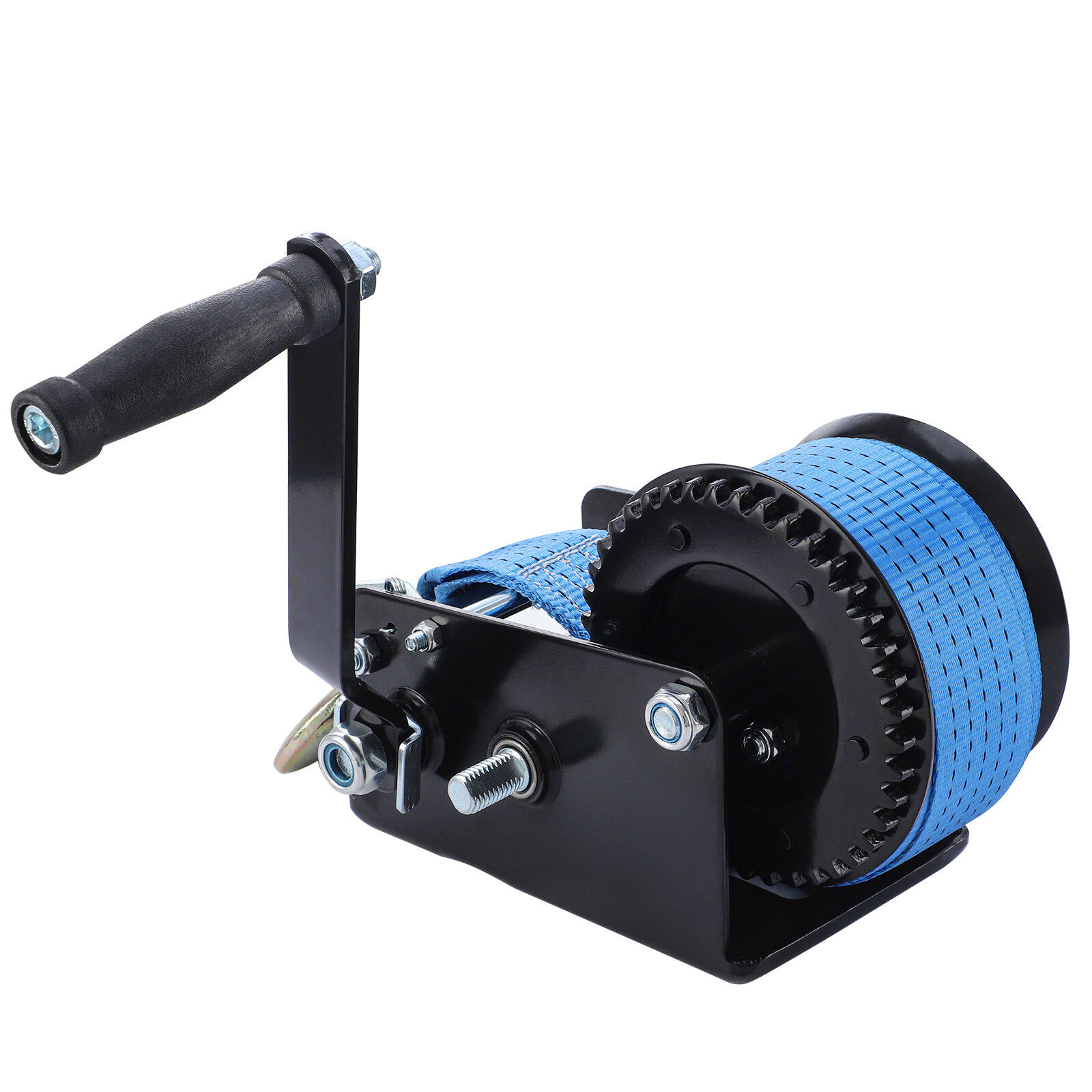 Heavy Duty 32ft 3200LBS Hand Winch Hand Crank 2 Gear Polyester Strap Trailer USA