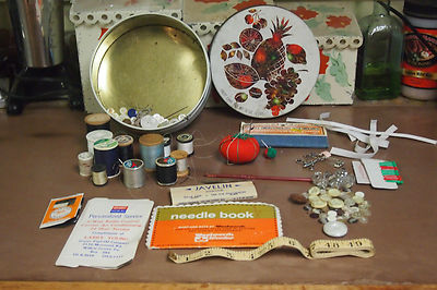 Vintage Miscellaneous lot of Sewing Supplies   Needles,  thread, patches & more