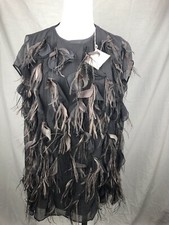 $3695 New Brunello Cucinelli Womens Top Shirt Silk  Black Size S Small 4 40