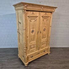 26666 Schrank Kleiderschrank Gründerzeit 1880 massiv Kiefer Antik