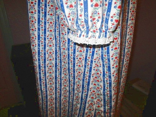 Camicia da notte Lanz of Salzburg in flanella taglia L lunga occhiello nonna Cottagecore modesta - Foto 7 di 10