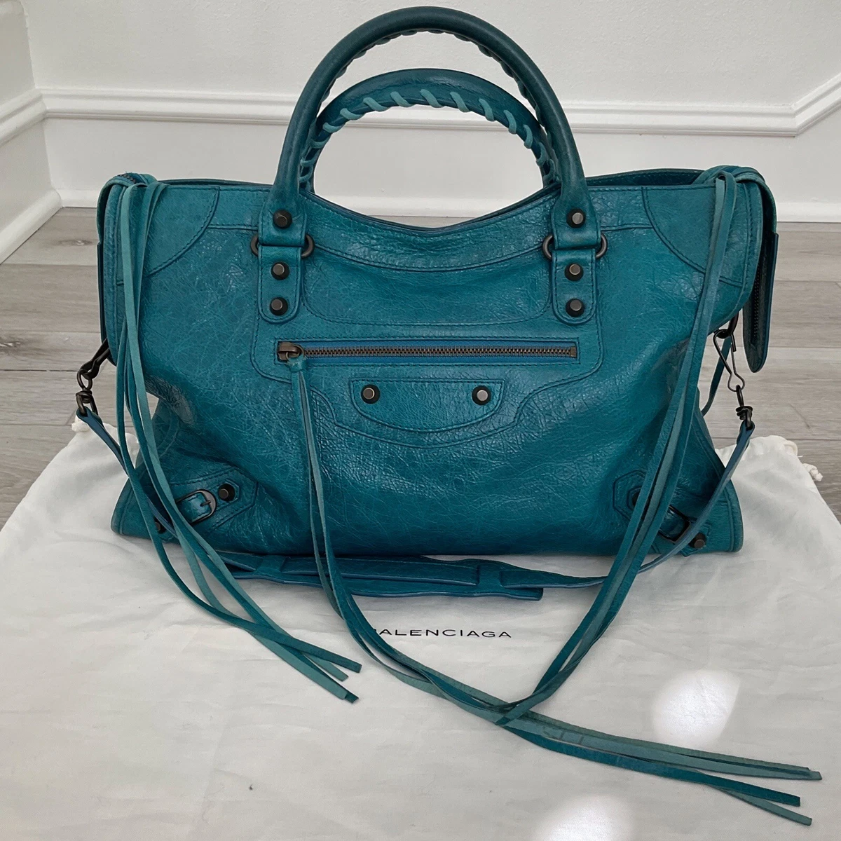 Balenciaga, Bags, Balenciaga Green Classic City Leather Tote Bag