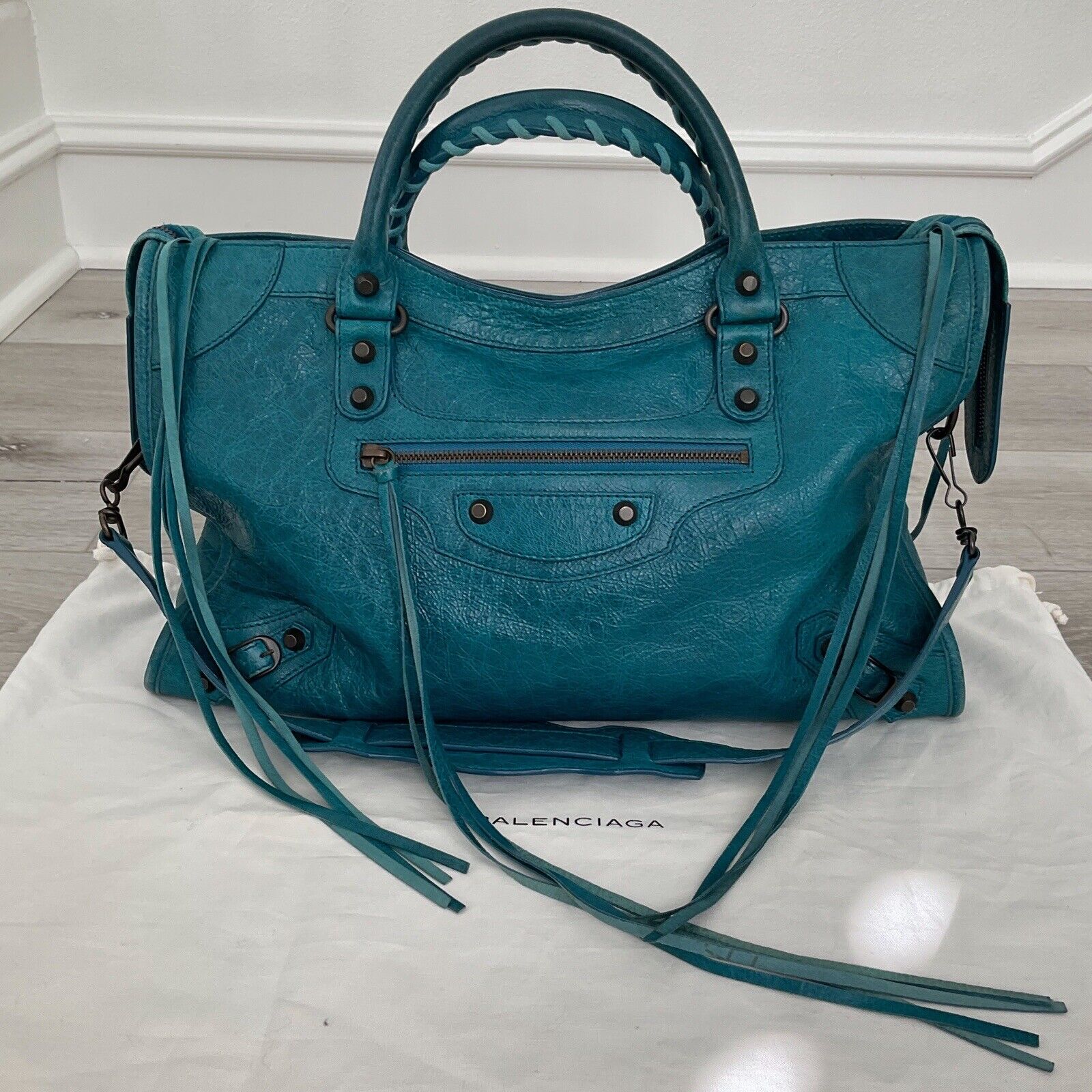 Balenciaga Handbag - Teal Blue/Green |