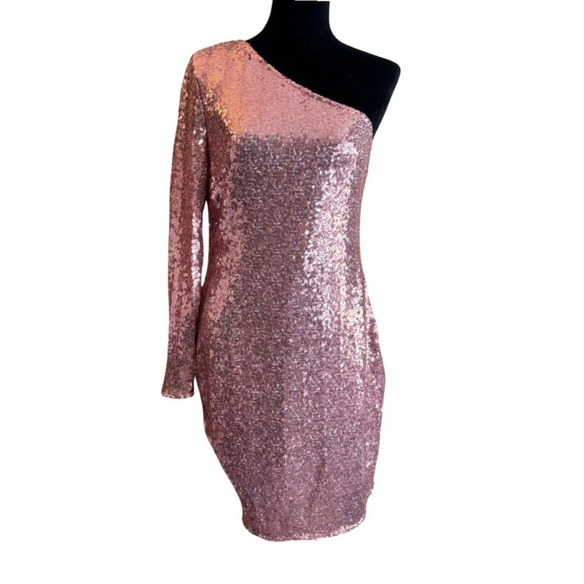 glitter pink bodycon dress Hot Pink Bodycon Spaghetti Straps Short Homecoming Dress with Tassel Hot Pink main image 1