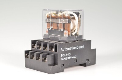 AUTOMATION DIRECT SQL14D, QL4X1-D24, Relay socket + relay cube 24VDC