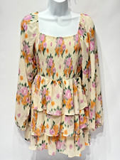 New With Tags ENTRO Smocked Tiered Floral Country Cottage Dress Women Size M