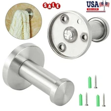 1&4pcs Bathroom Brushed Stainless Steel Wall Hooks Wall Mount Coat Towel Hanger