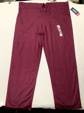 Cherokee Scrub Pants Large Red Maroon Workwear Stretch Straight Cargo Unisex New