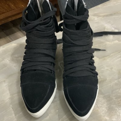 Jeffrey Campbell Black Lace Up Pointed Toe Women s Casual Sneakers