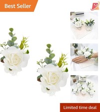 Silk Rose Wrist Corsage Pack of 2 Bridal Prom Party Wedding Accessories