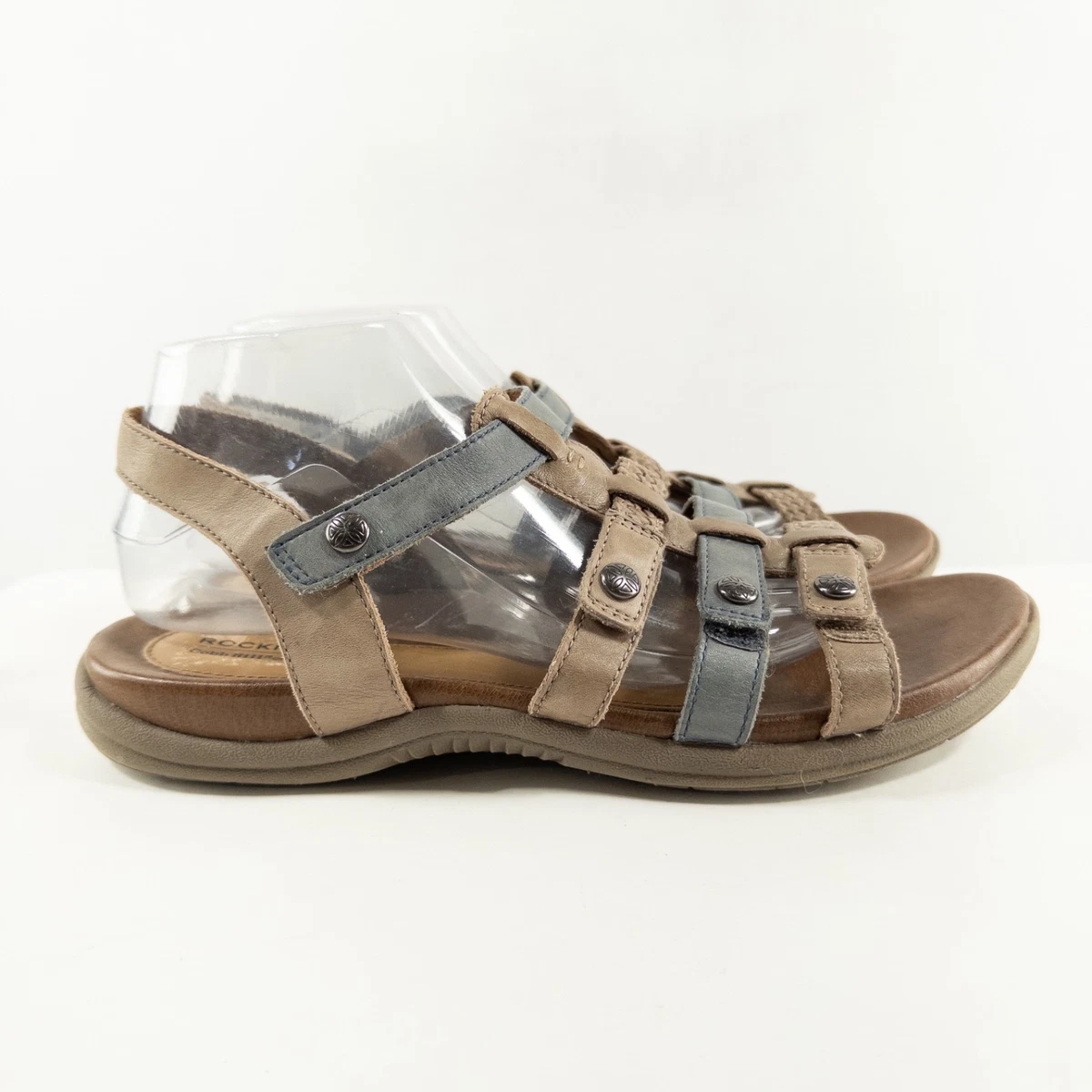 Sandales Rockport Cobb Hill Rubey Pour Femme - Taille 6, Largeur Standard - Cuir Métallisé