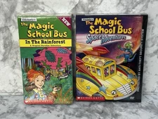 2 Lot DVD/VHS Magic School Bus-Space Adventures DVD In The Rainforest VHS SEALED