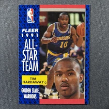 TIM HARDAWAY 1991 Fleer ALL-STAR TEAM Insert Card #216 GS Warriors HOFer *CLEAN*