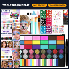 42 Color Face Painting Kit - Non-Toxic Water Activated Palette for Kids  Adults