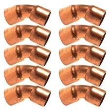 Appli Parts AP-C01445B10 1/4 45 Degree Elbow Short Turn Copper pipe fittings CxC
