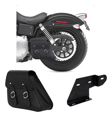 Leder Satteltasche passend für Harley HD Dyna Solositz Super Glide Fat Bob -2017