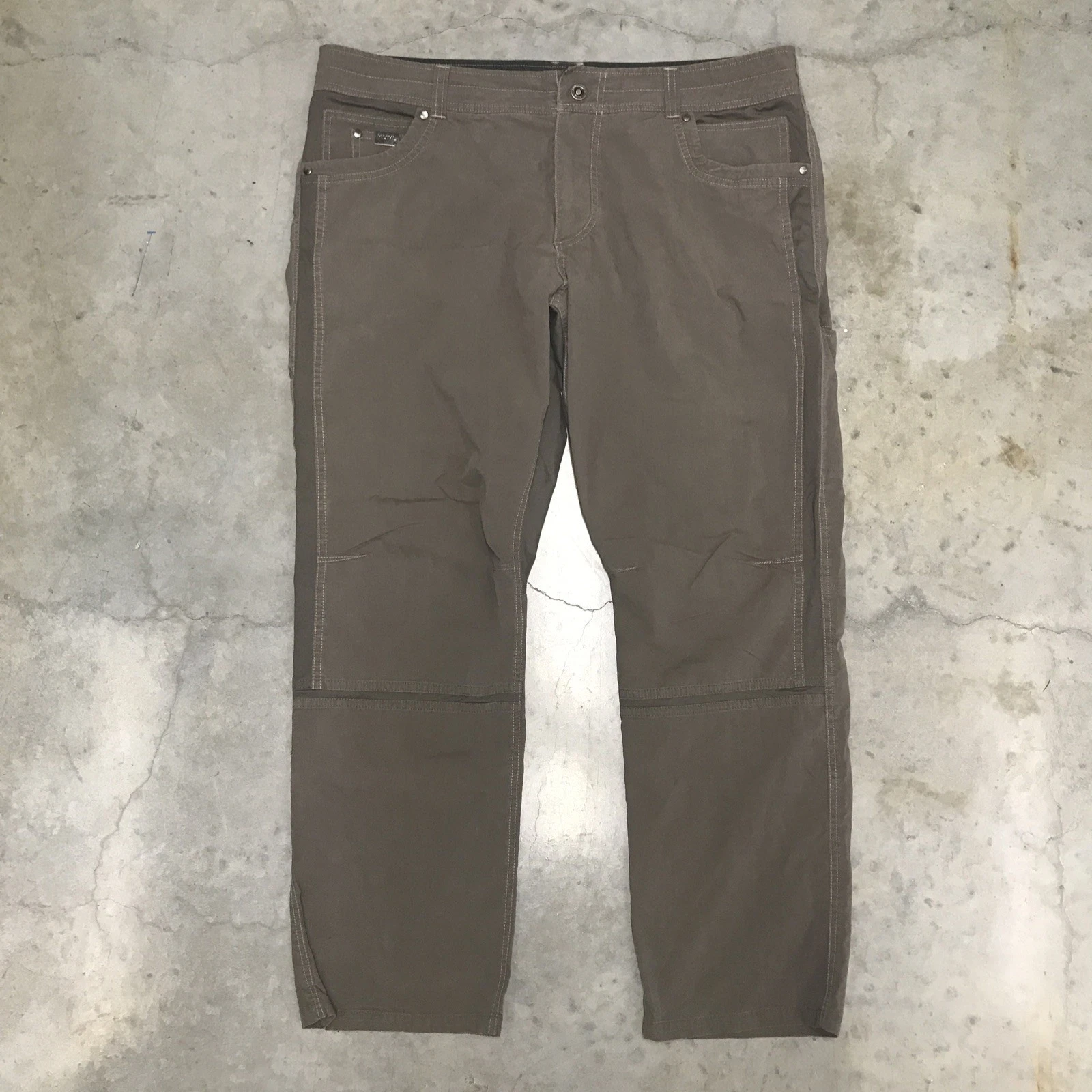 Kuhl Radikl Pants Mens 40x30 Brown Stretch UPF 50+ Quick Dry 7 Pocket