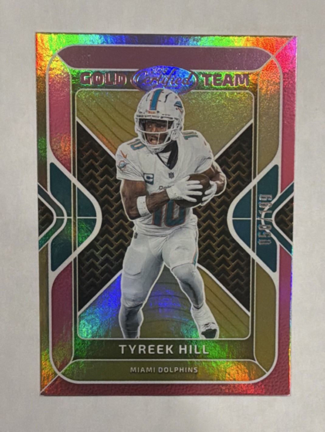 2024 Panini Certified Gold Team Mirror Pink Tyreek Hill Dolphins  /199