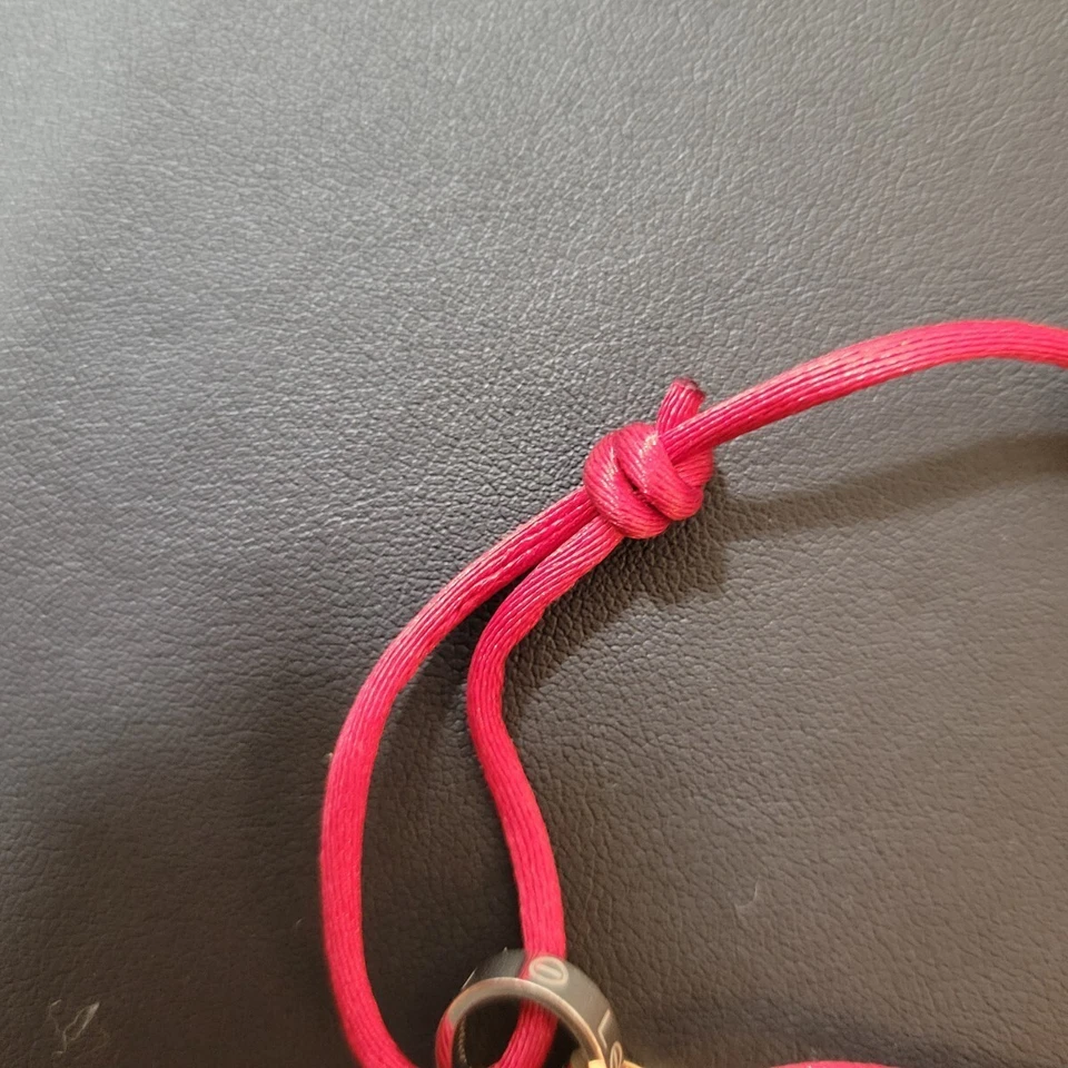 Cartier Love 2 Charm 750 White Gold Rose Gold Cord Bracelet - Image 4 of 4