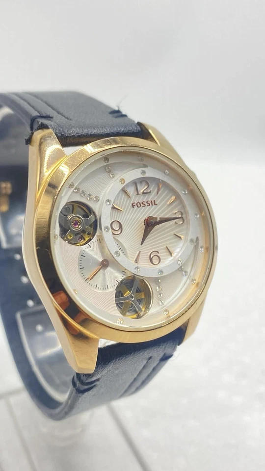 Fossil Twist ME-1063 Watch Womens Bronze Tone  Automatic & Working - Image 4 of 4