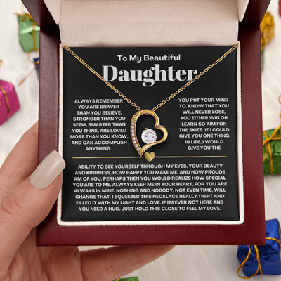 To My Daughter Birthday Graduation Heart Necklace Meaningful Gift From Dad