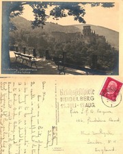 Postal de colección - Castillo de Heidelberg Schloss Terraza Alemania FOTO REAL PUBLICADA