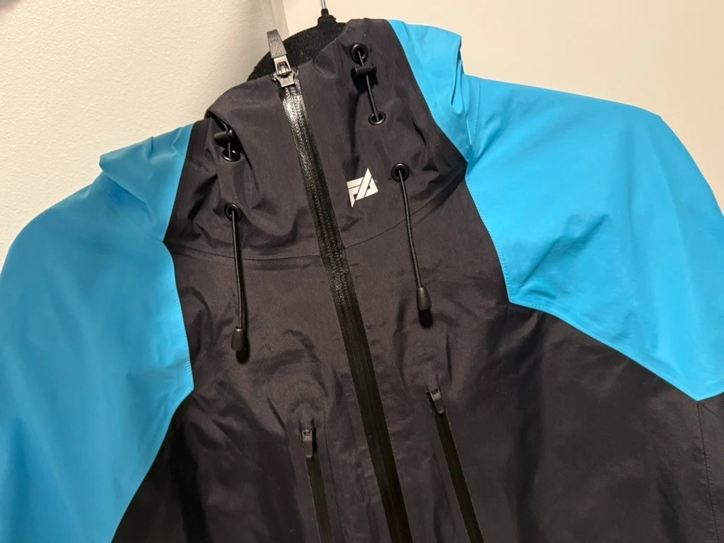 NWOT Large FA Design Supersonic 3L Jacket Black/Sonic Blue eVent waterproof image 4
